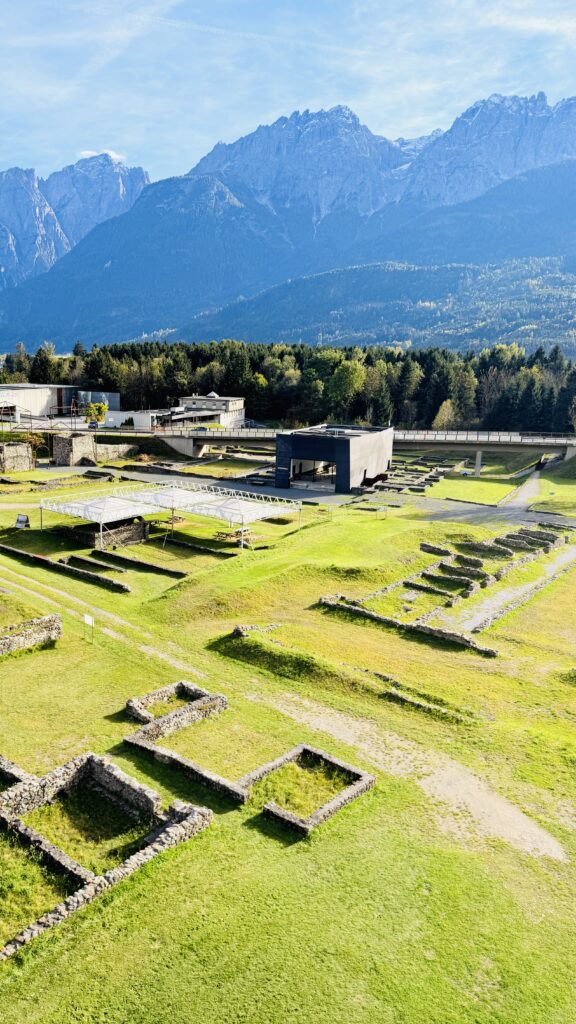 View of Roman ruins at the Aguntum archaeological site