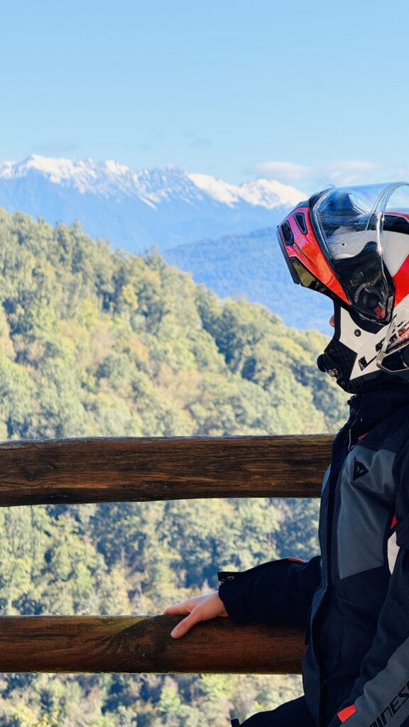 Panoramic view of the Alps from the Slovenian Ridge Road