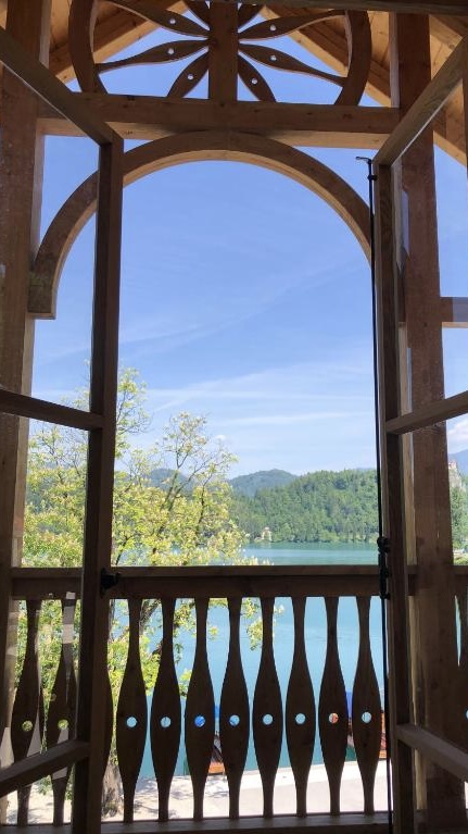 Balcony view overlooking Lake Bled