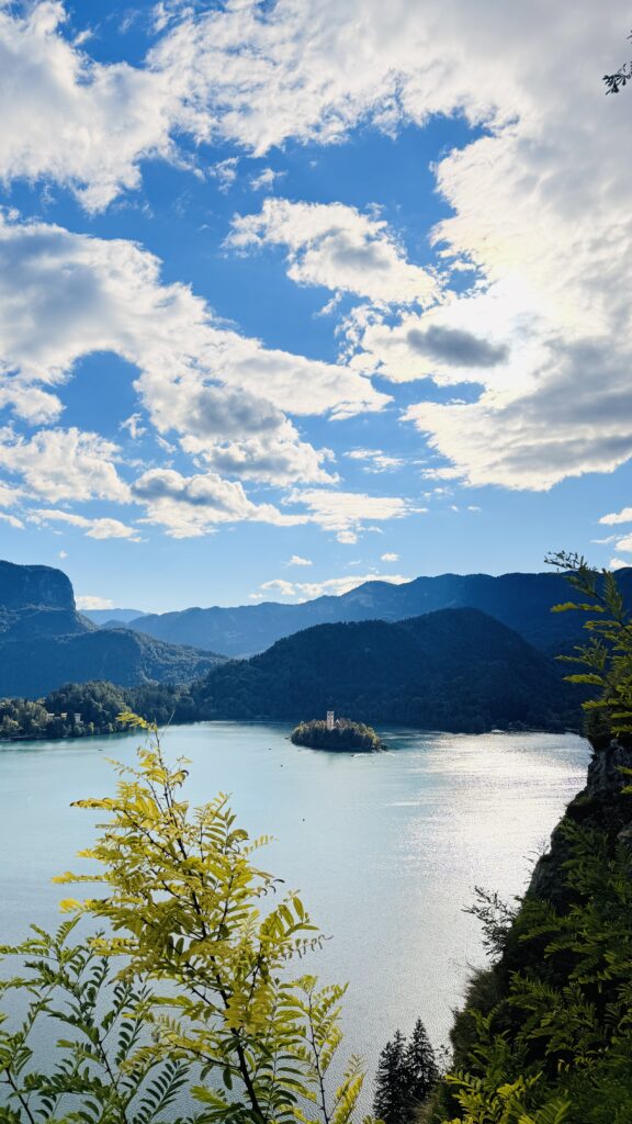 View of the island on Lake Bled