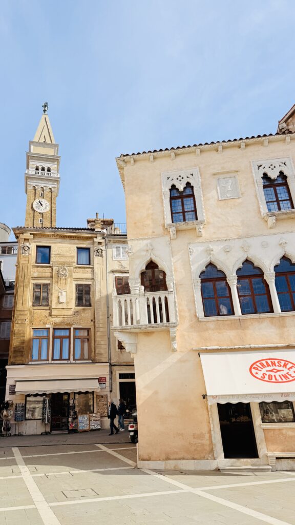 Venetian-style buildings in Piran, Slovenia