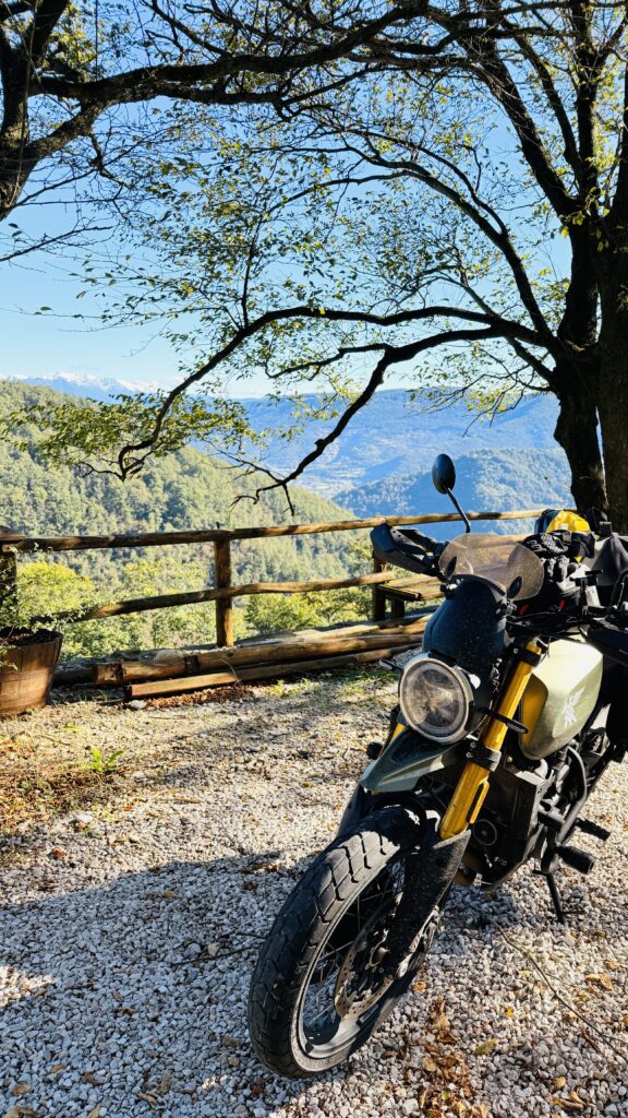 Motorcycle riding along the Slovenian Ridge Road